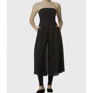 Avec Les Filles Black Strapless Skirted Jumpsuit Dress/Pants One Piece Size 14